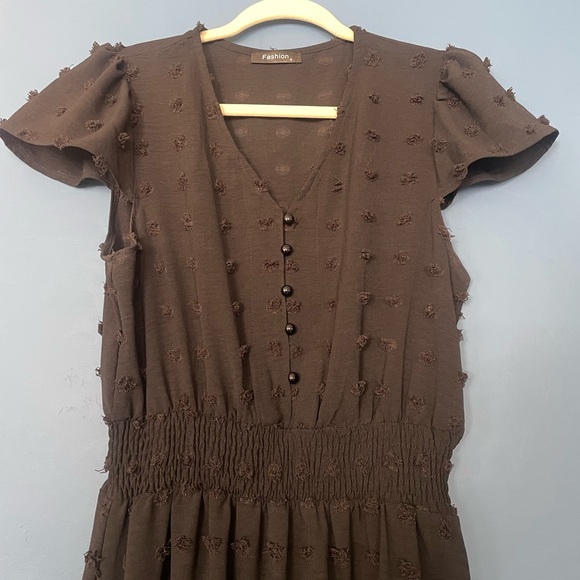 PrettyGarden Swiss Dot Black Maxi Dress - Picture 6 of 9